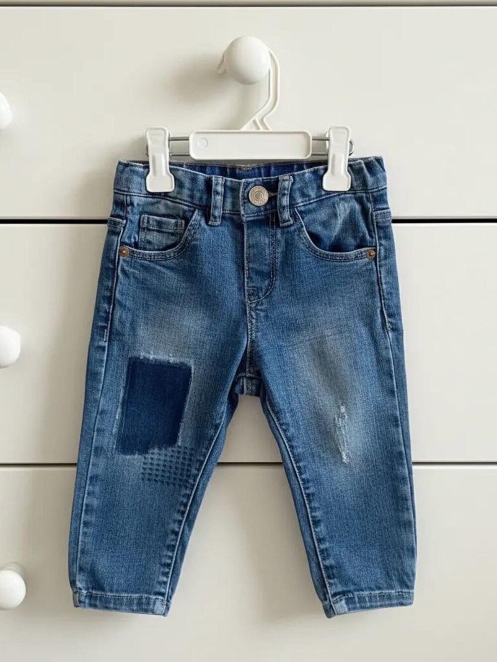 Zara Baby Girl Distressed Patch Play Denim Jeans size 3-6 Months